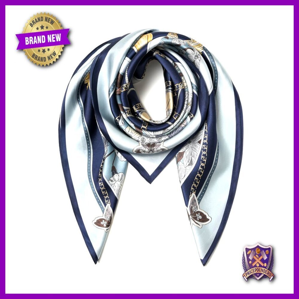 Large Square 35" Pure Mulberry Silk Scarf Shawl Headwrap Lightweight